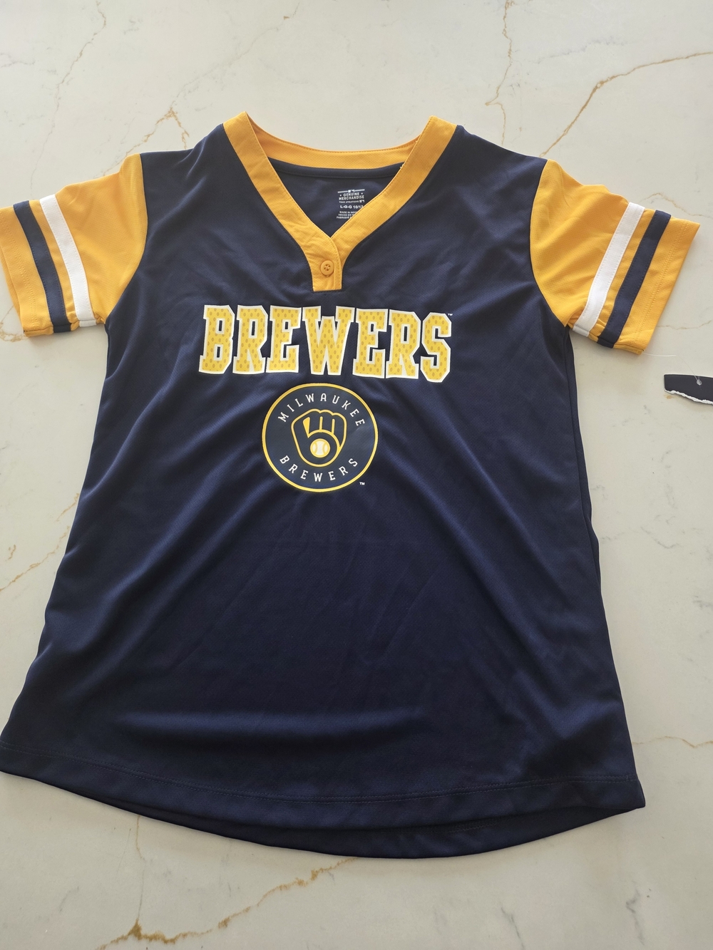 Kids Navy & Gold Brewers Jersey